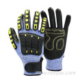 Hespax Drilling HPPE Anti-impact TPR Labour Gloves